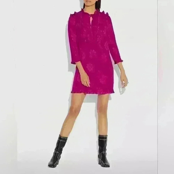 NWT Coach Ruffle Dress - Picture 1 of 7